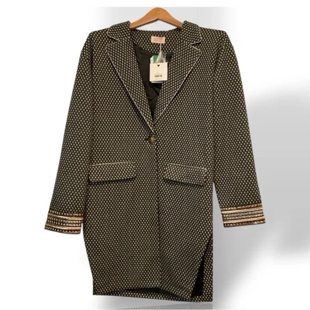 NWT NKN jacket NEKANE jacquard BLAZER “Levite” designed in Barcelona Spain S M
